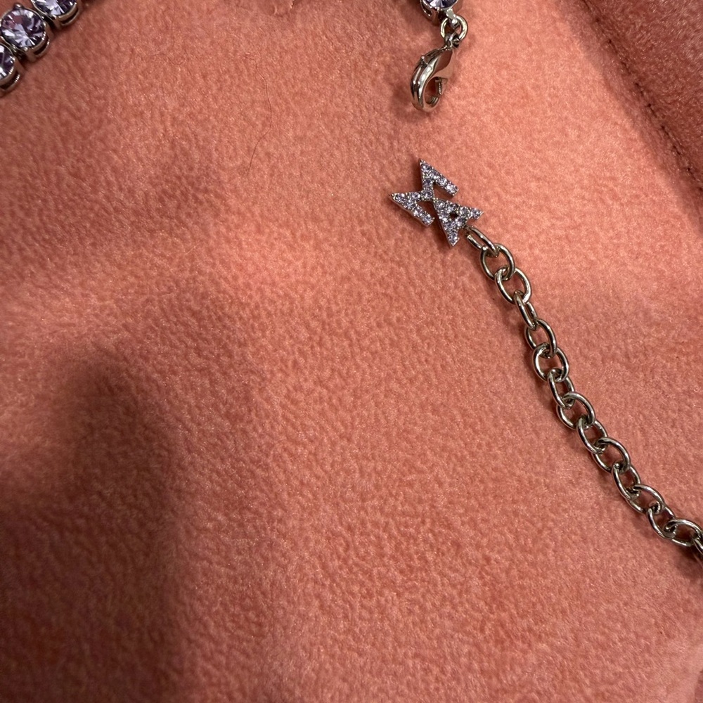 Amina Muaddi Crystal Tennis Necklace - Picture 3 of 6